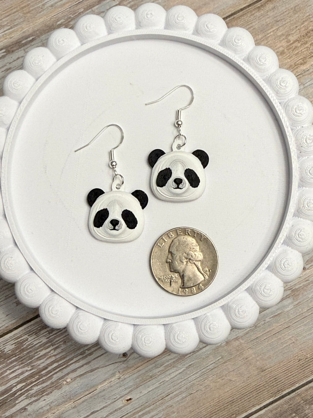 Panda- 3D Printed Earrings