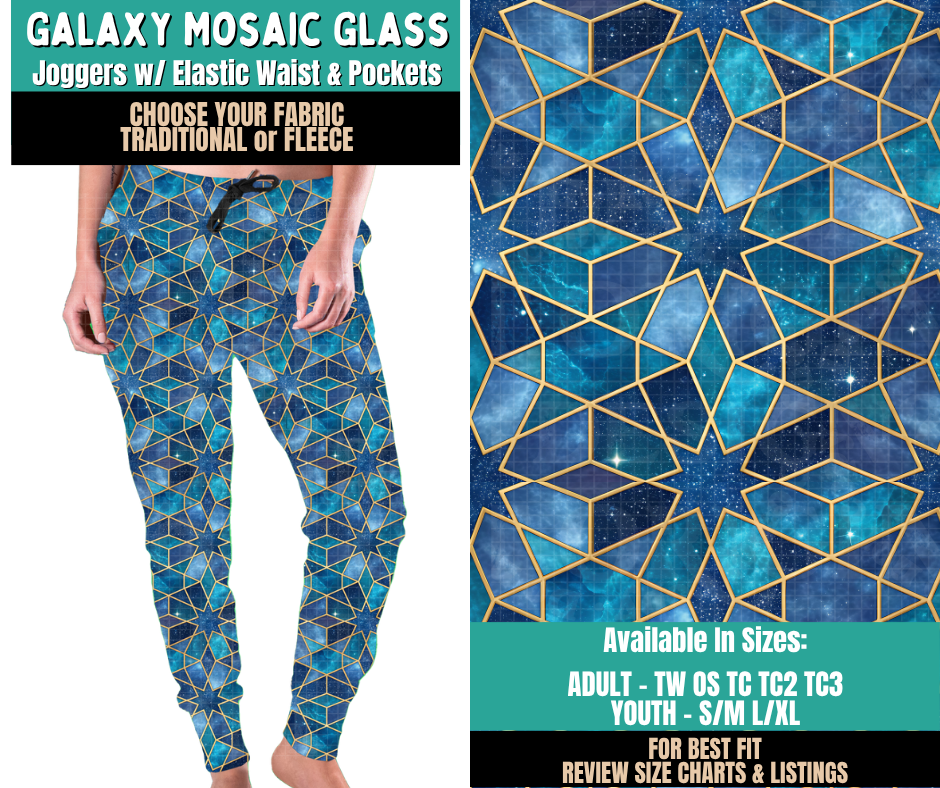 Preorder! Closes 11/12. ETA Feb. Galaxy Mosaic Glass Joggers Choose Fleece or Traditional (Copy)