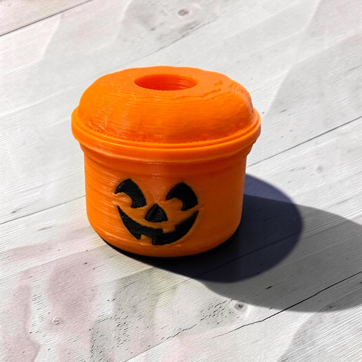 Orange Halloween Bucket- Straw Topper- 3D Printed