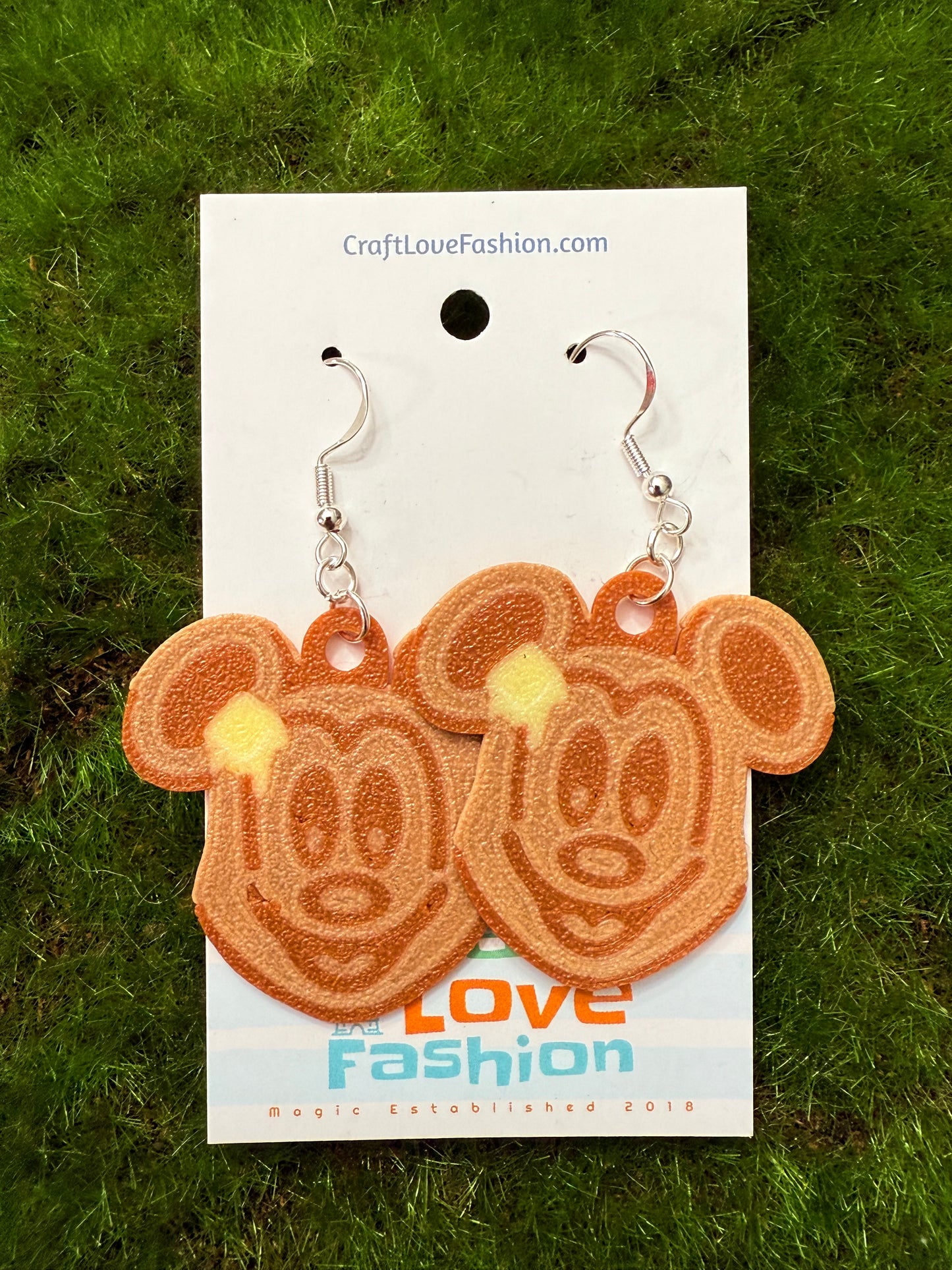 Waffle Mouse- 3D Printed Earrings
