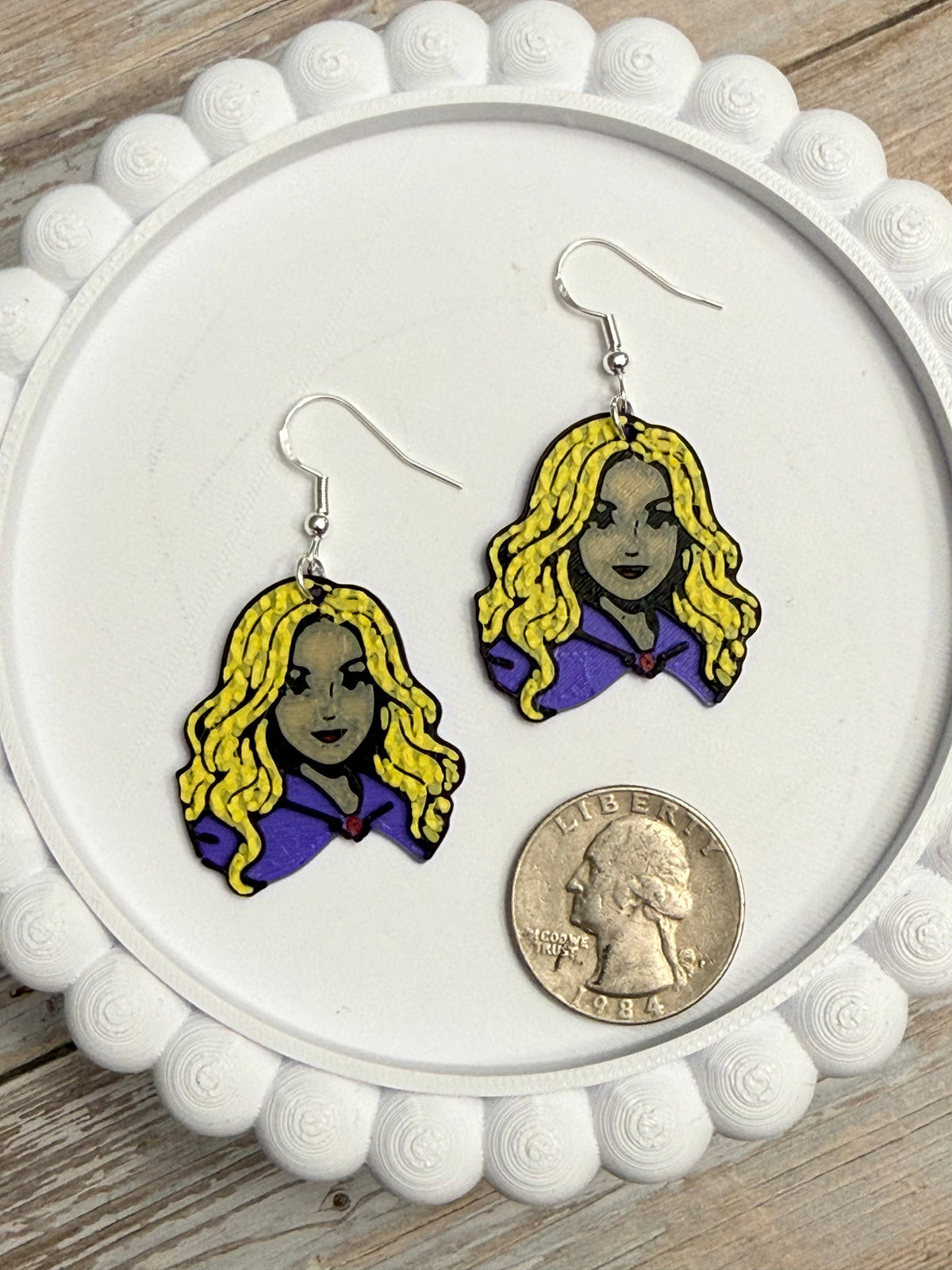 Sisters- Sally - 3D Printed Earrings - Halloween