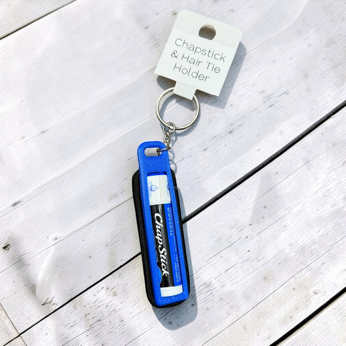 Hair Tie and Chapstick Holder Keychain- 3D print