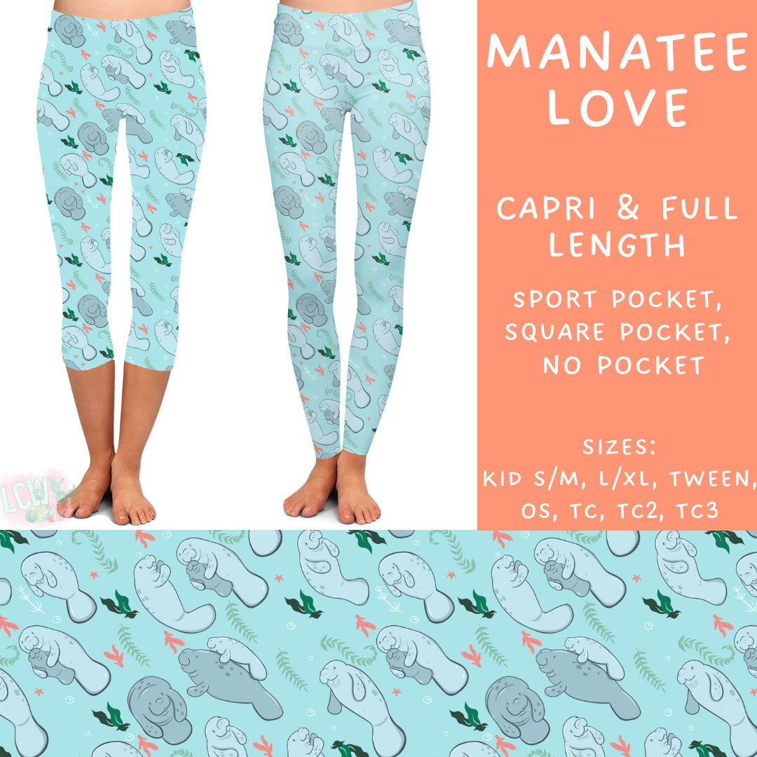 Batch #530 - Sea Life - Closes 5/15 - ETA mid July - Manatee Love Full and Capri Length Leggings