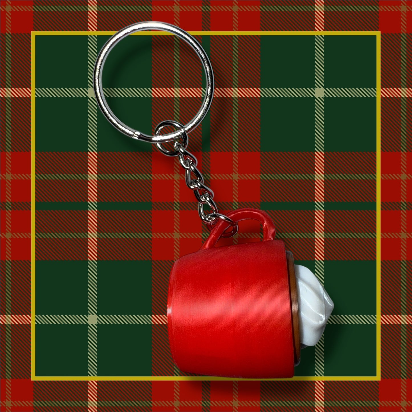 Hot Cocoa Swirl Keychain- Fidget Clicker- 3D Printed