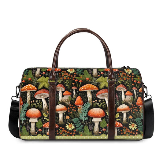 Ferns and Mushrooms Travel Handbag