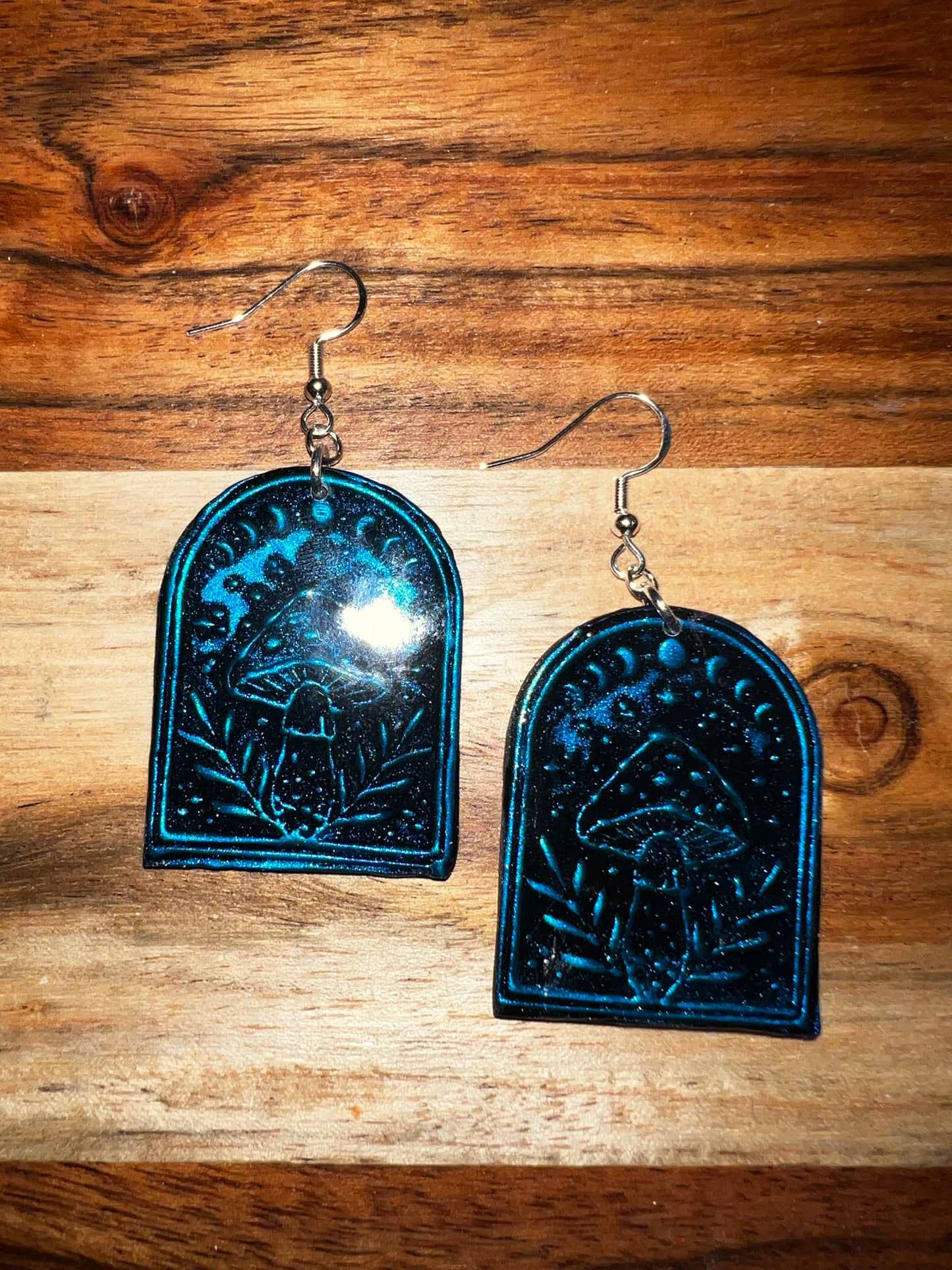 Midnight Mushroom- B- Hook Earring