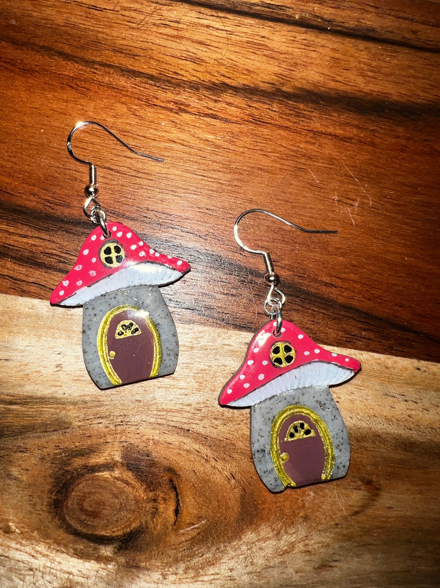 Mushroom Home Small- Hook Earring