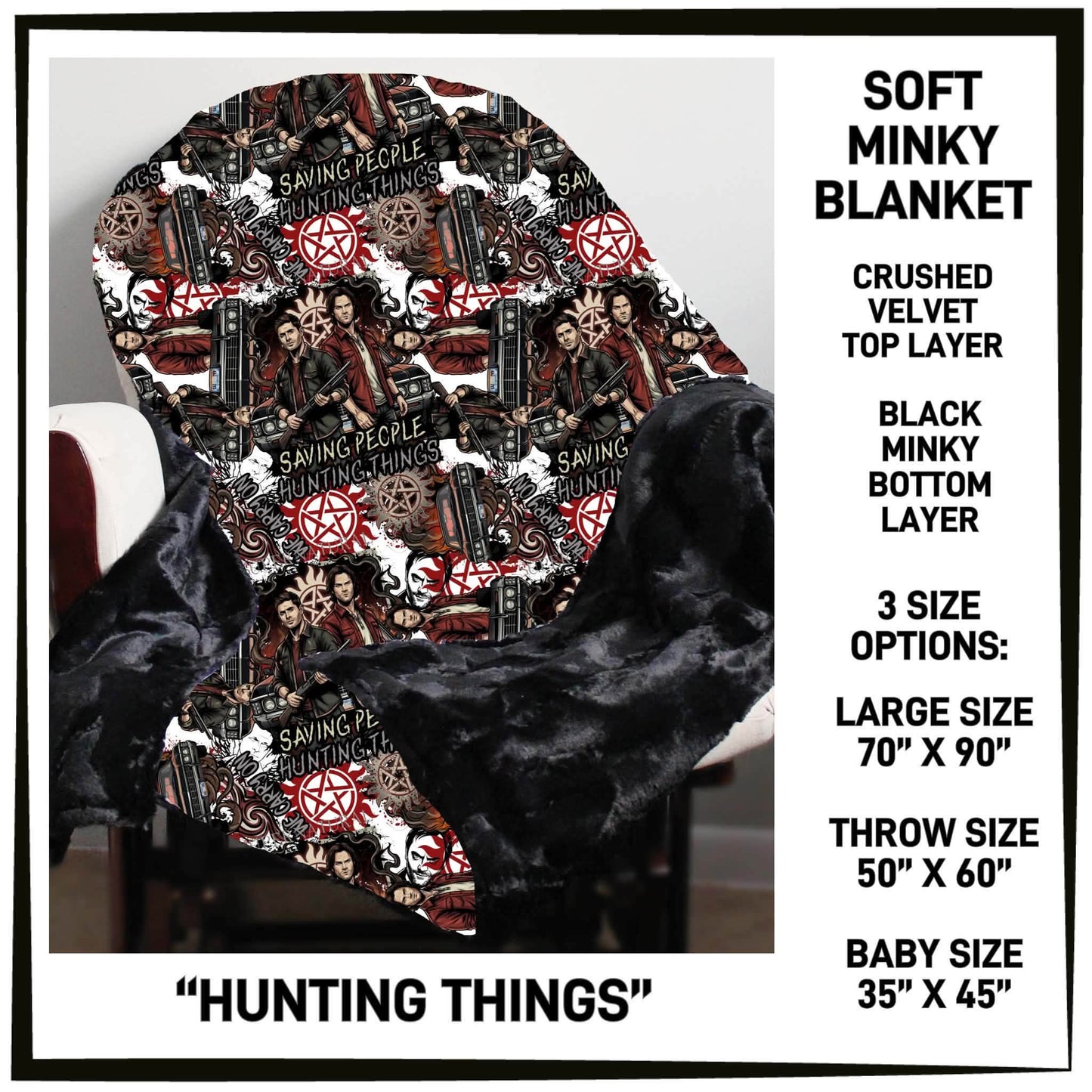 MI8B - Hunting Things Minky Blanket - Preorder Closing 7/15 ETA: Late Sept