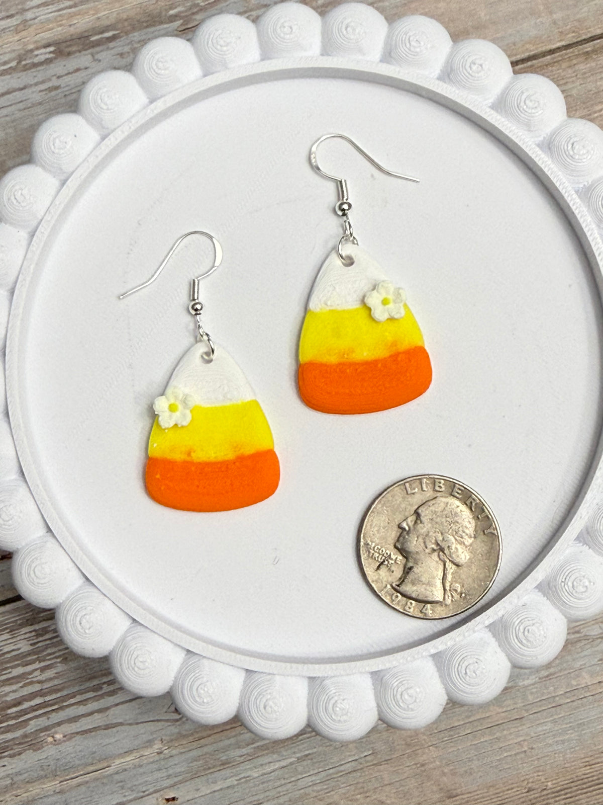 Candy Corn- 3D Printed Earrings - Halloween