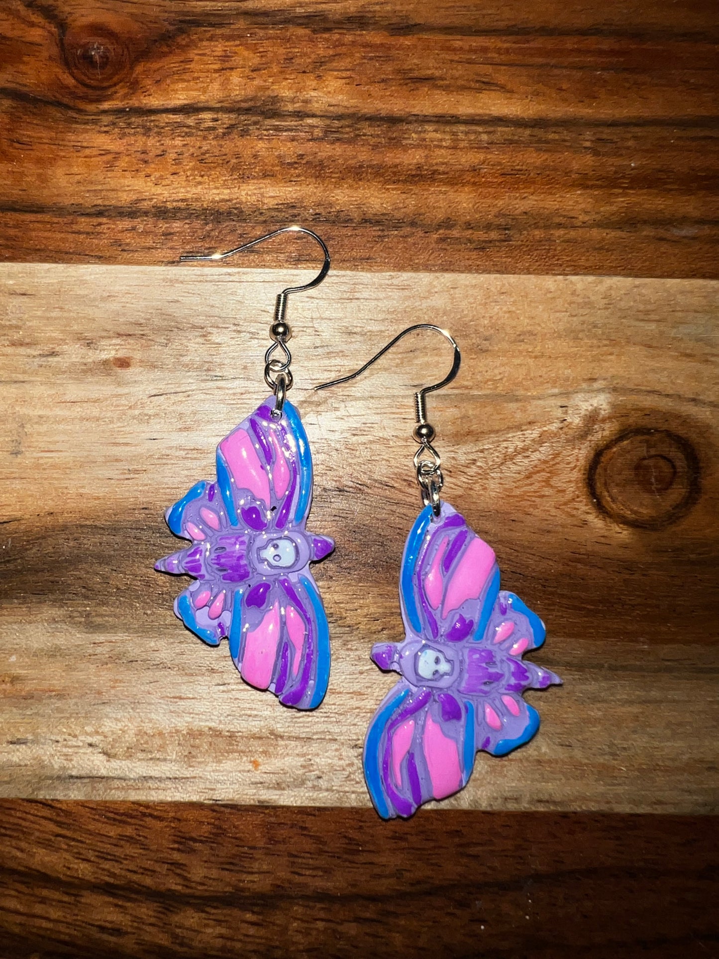 Pastel Death Moth- Hook Earring
