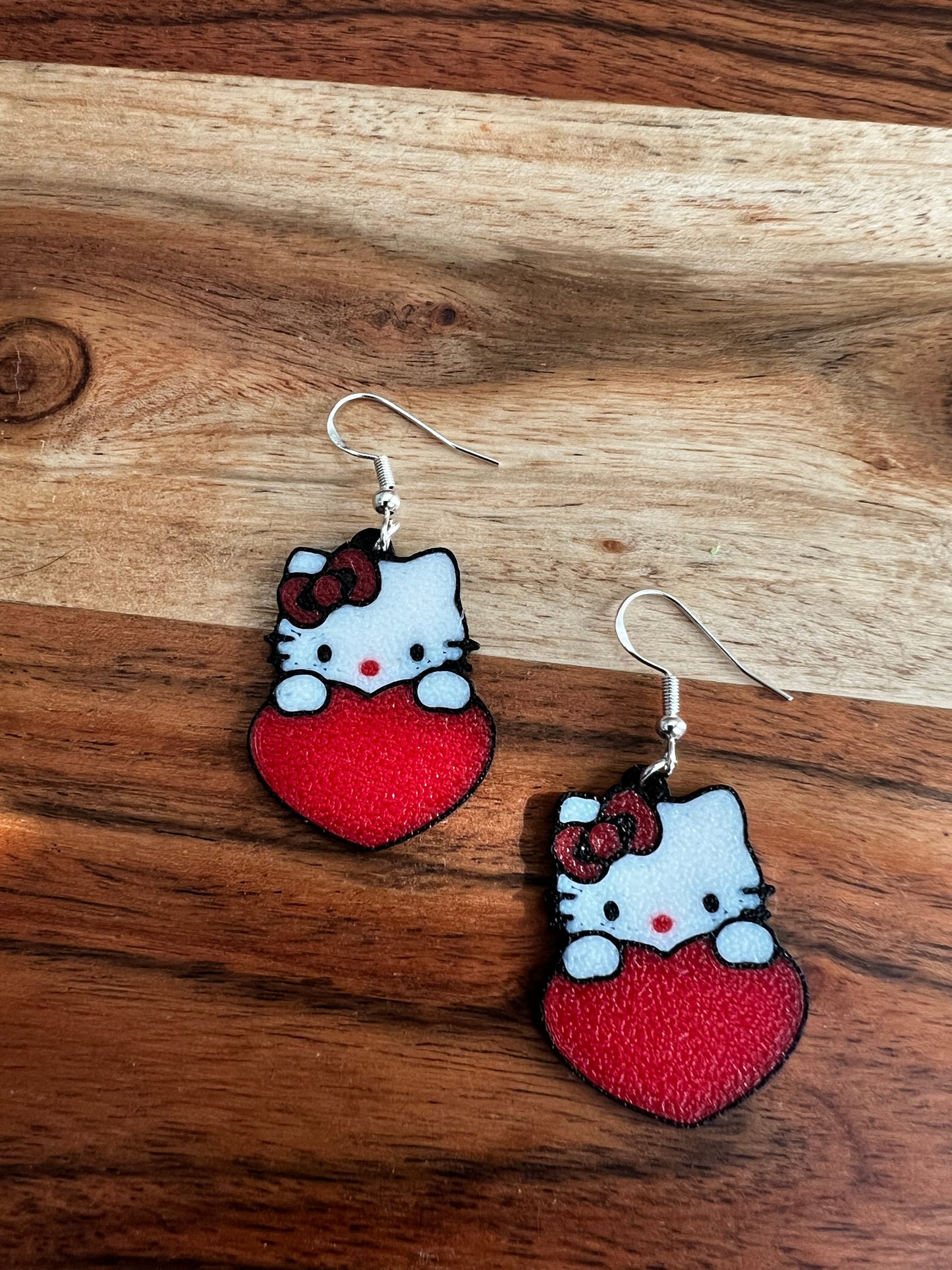 Kitty Love- 3D Printed Earrings