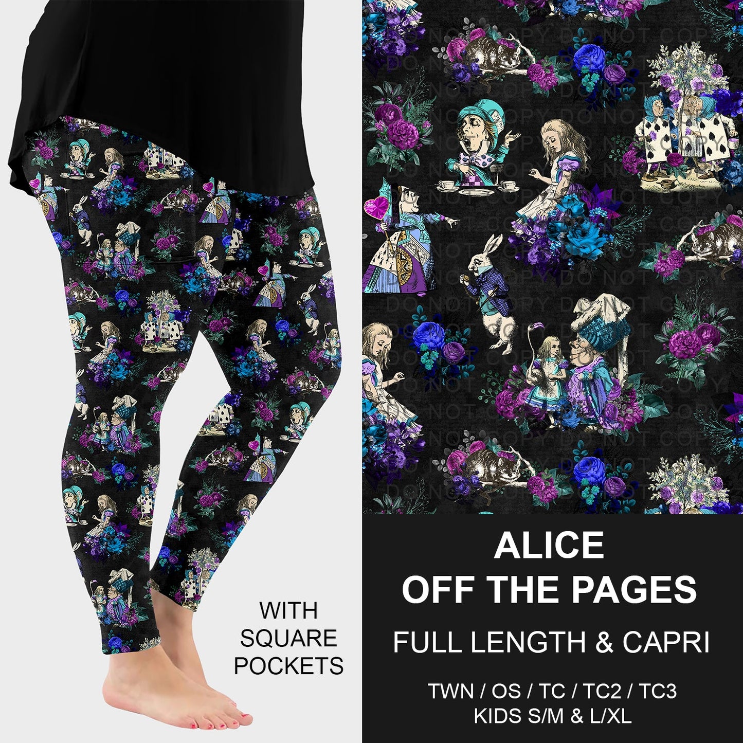 B291 - Preorder Alice Off the Pages Leggings w/ Pockets (Closes 5/17. ETA: late July)
