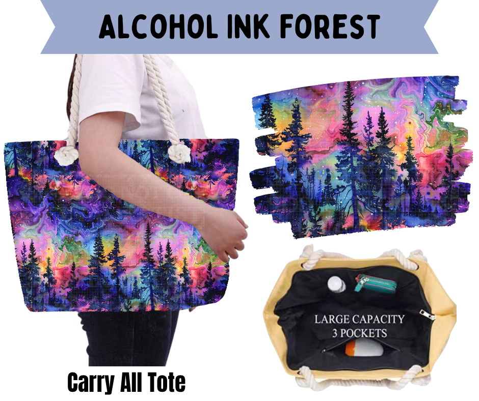 Alcohol Ink Forest Carry All Tote
