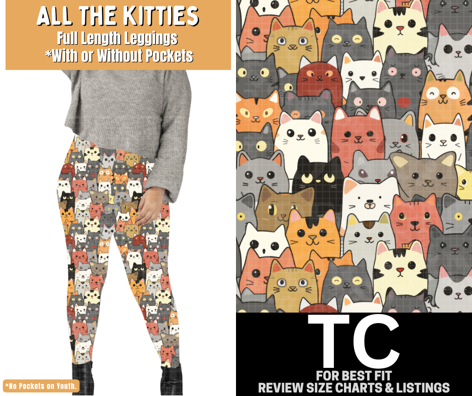 All The Kitties Full Length Leggings w/ Pockets