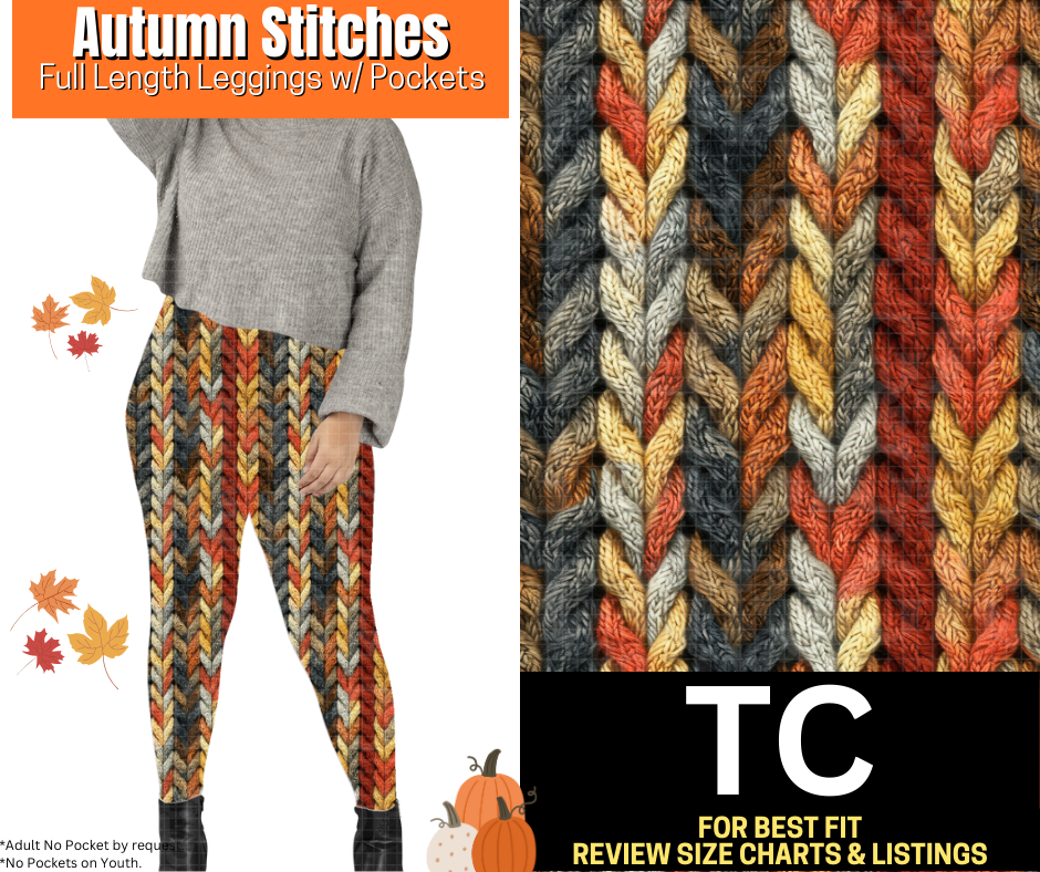 Autumn Stitches Full Length Leggings w/ Pockets