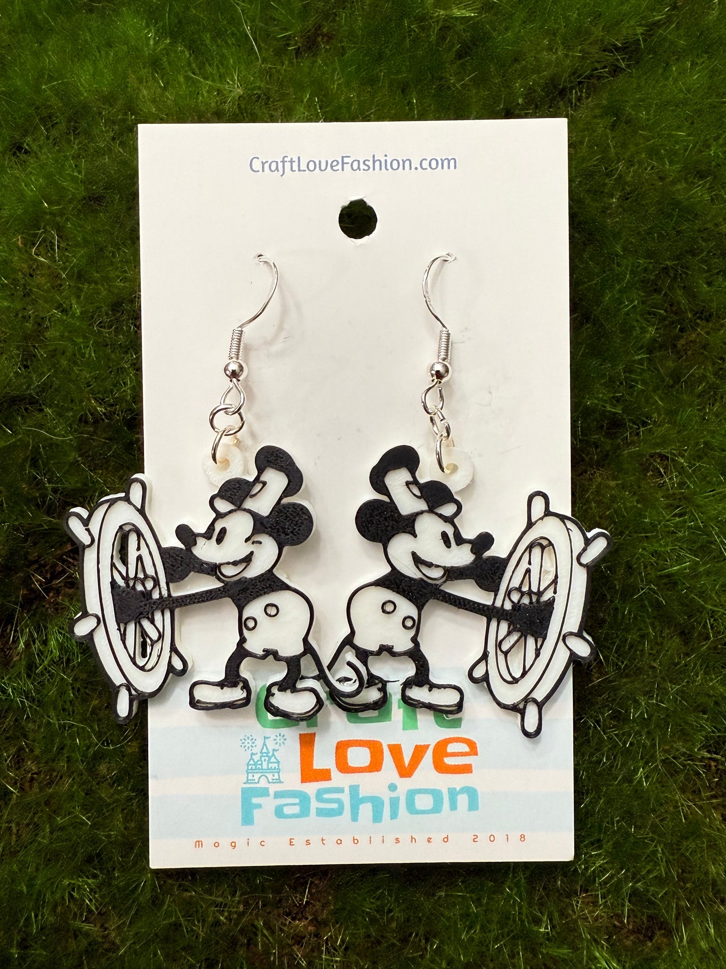 Steamboat Mouse- 3D Printed Earrings