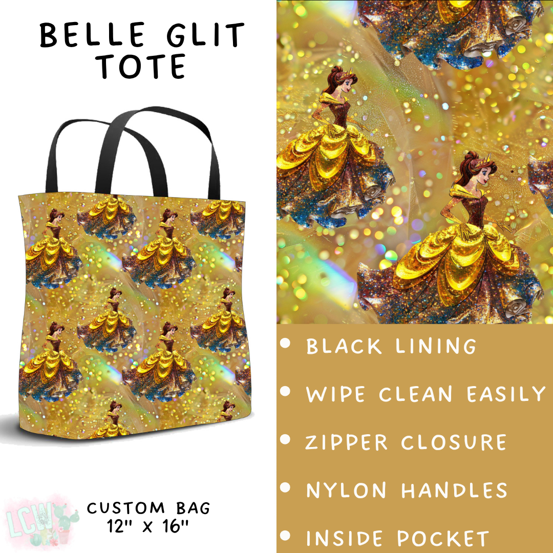 Batch #557 - Princess Glitter - Closes 7/17 - ETA mid Sept - Belle Glit Tote