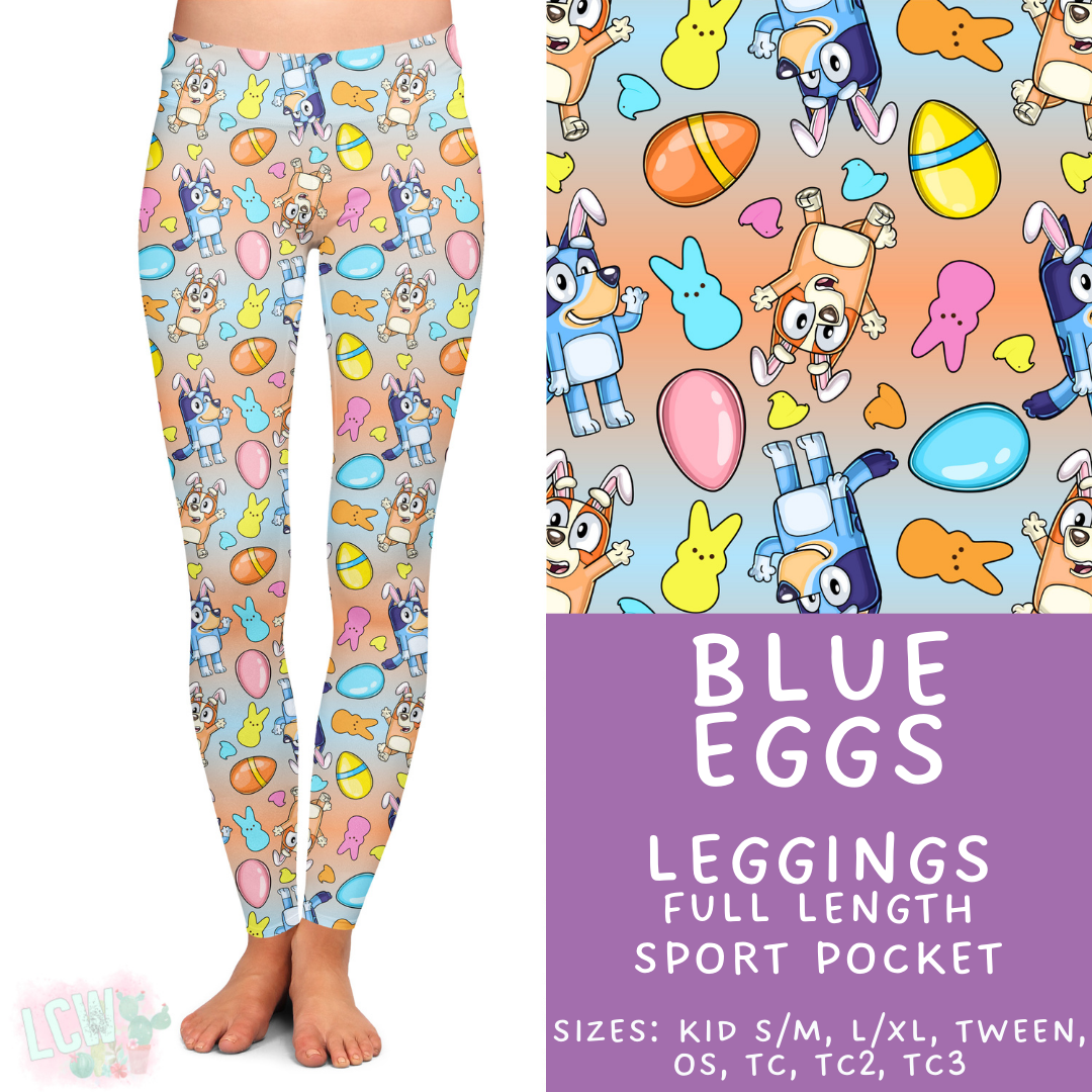 Batch #477 - Magical Character Easter - Closes 1/12 ETA - Early March - Blue Eggs Full Length Leggings