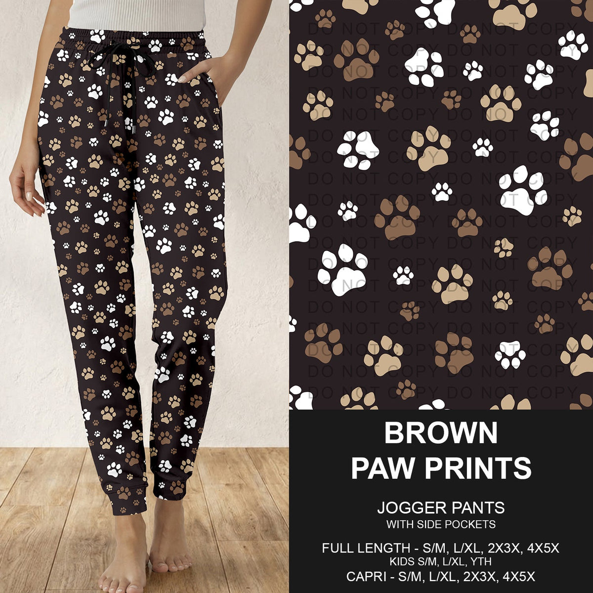 B316 - Preorder Brown Paw Prints Joggers (Closes 10/11. ETA: mid Dec.)