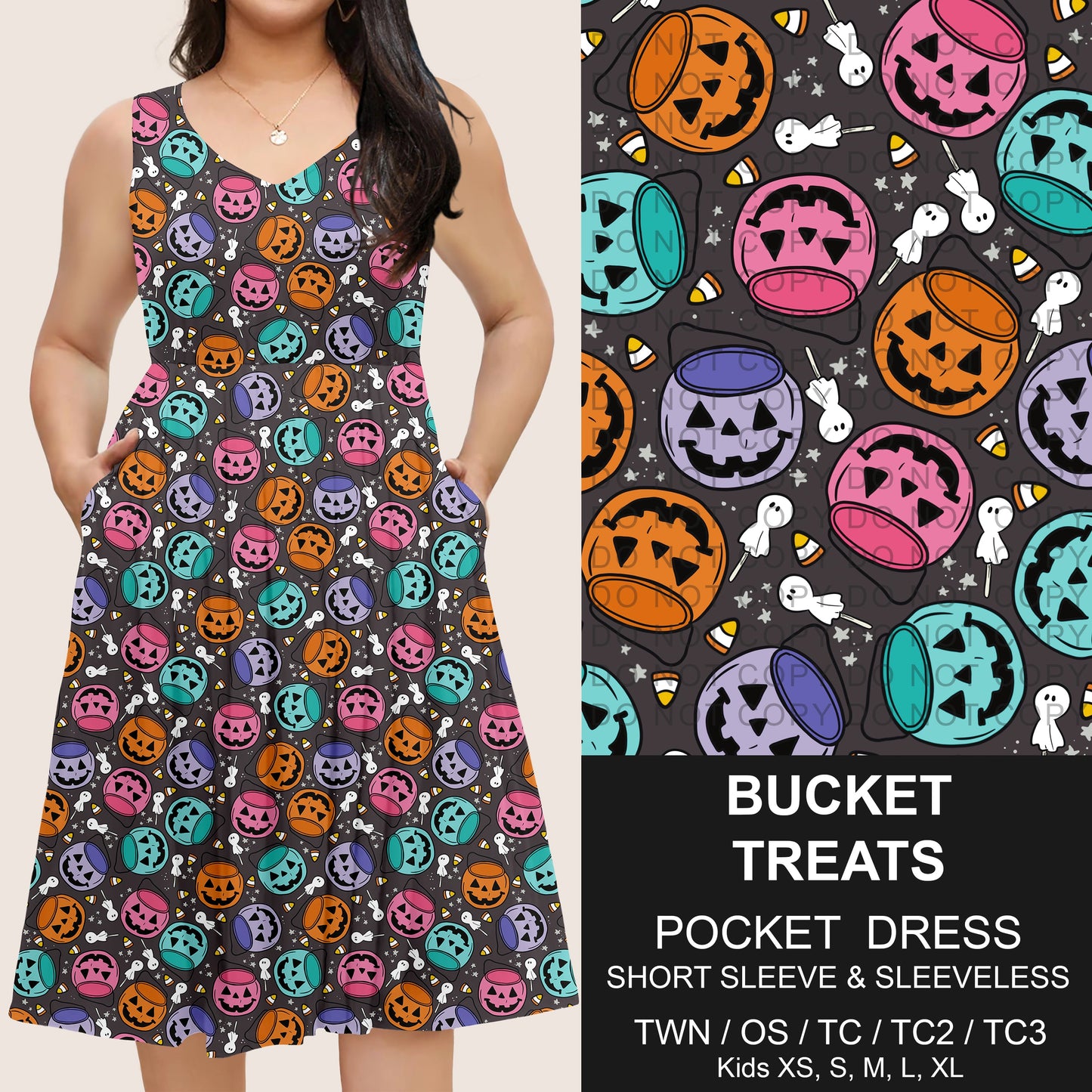 B302 - Preorder Bucket Treats Pocket Dress (Closes 7/24. ETA: early Oct)