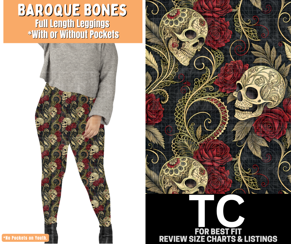 Baroque Bones Full Length Leggings w/ Pockets