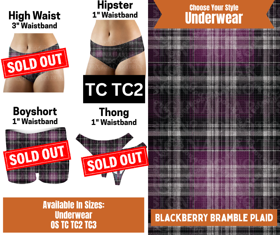 Blackberry Bramble Plaid Hipster Underwear