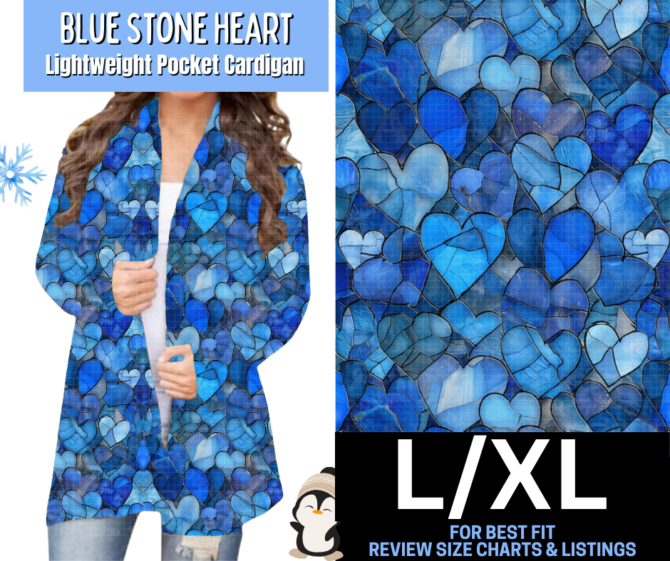 Blue Stone Heart Pocket Cardigan