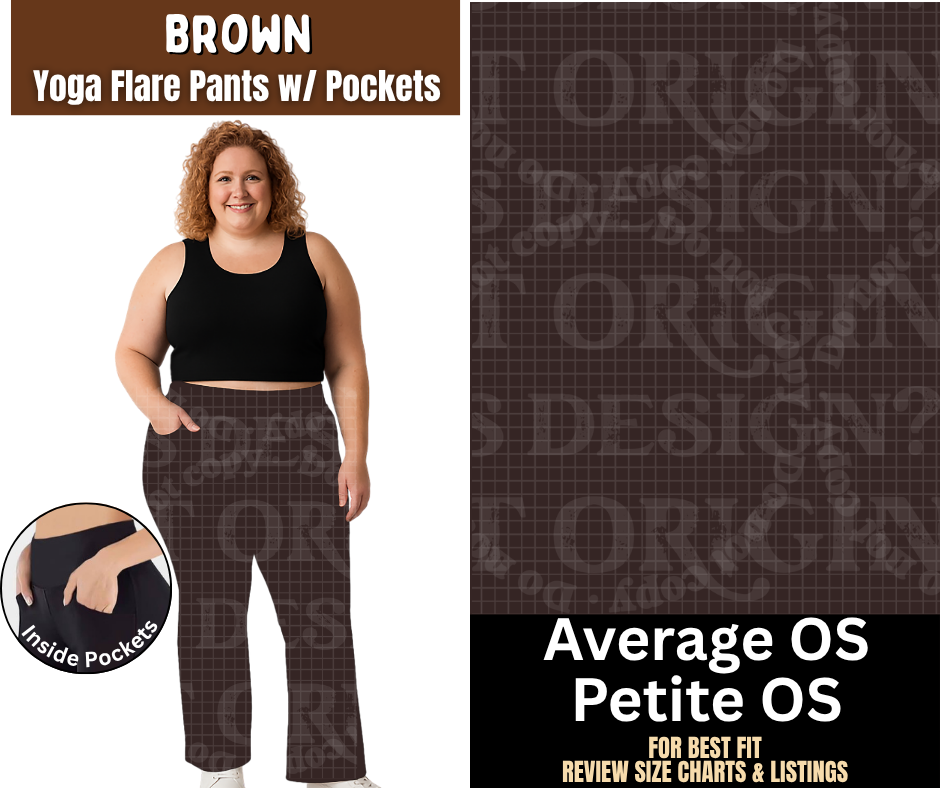 Solid Brown Yoga Flare Pants