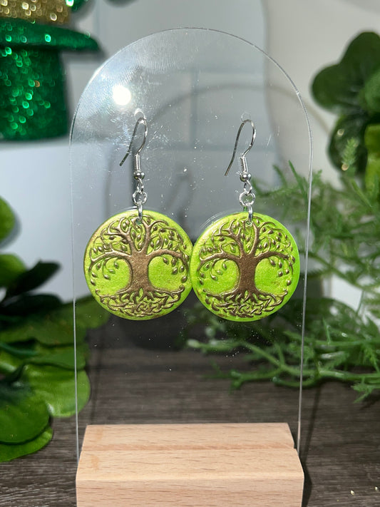 Tree of Life- St. Patrick's-  Hook Earring