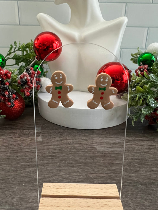 Happy Little Gingerbreadman- Merry Collection- Stud Earring