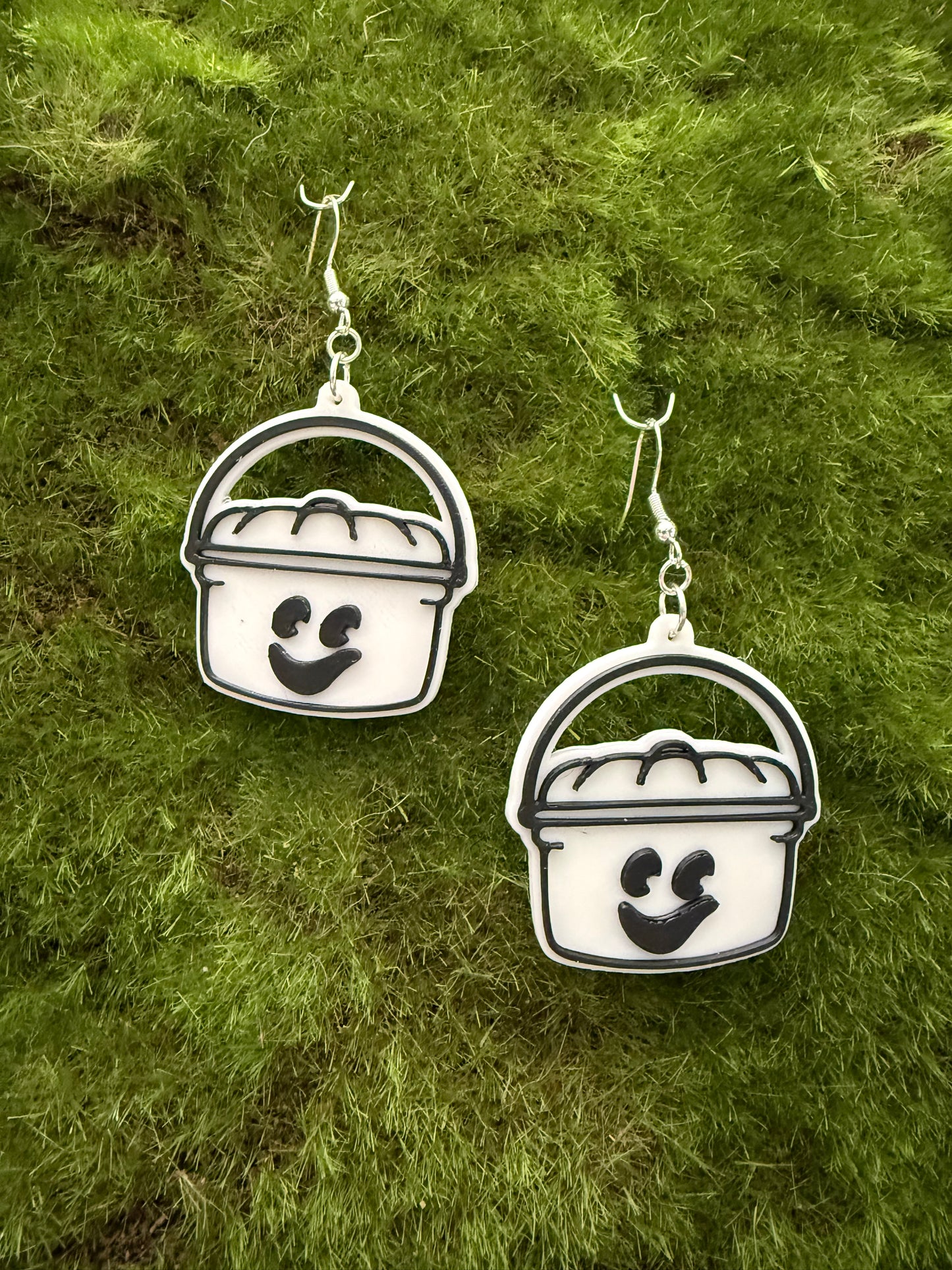Ghost Bucket- 3D Printed Earrings - Halloween