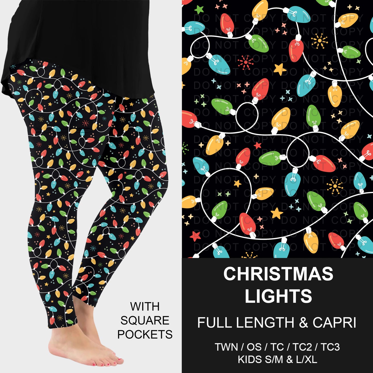 B311 - Preorder Christmas Lights Leggings w/ Pockets (Closes 9/06. ETA: mid Nov.)
