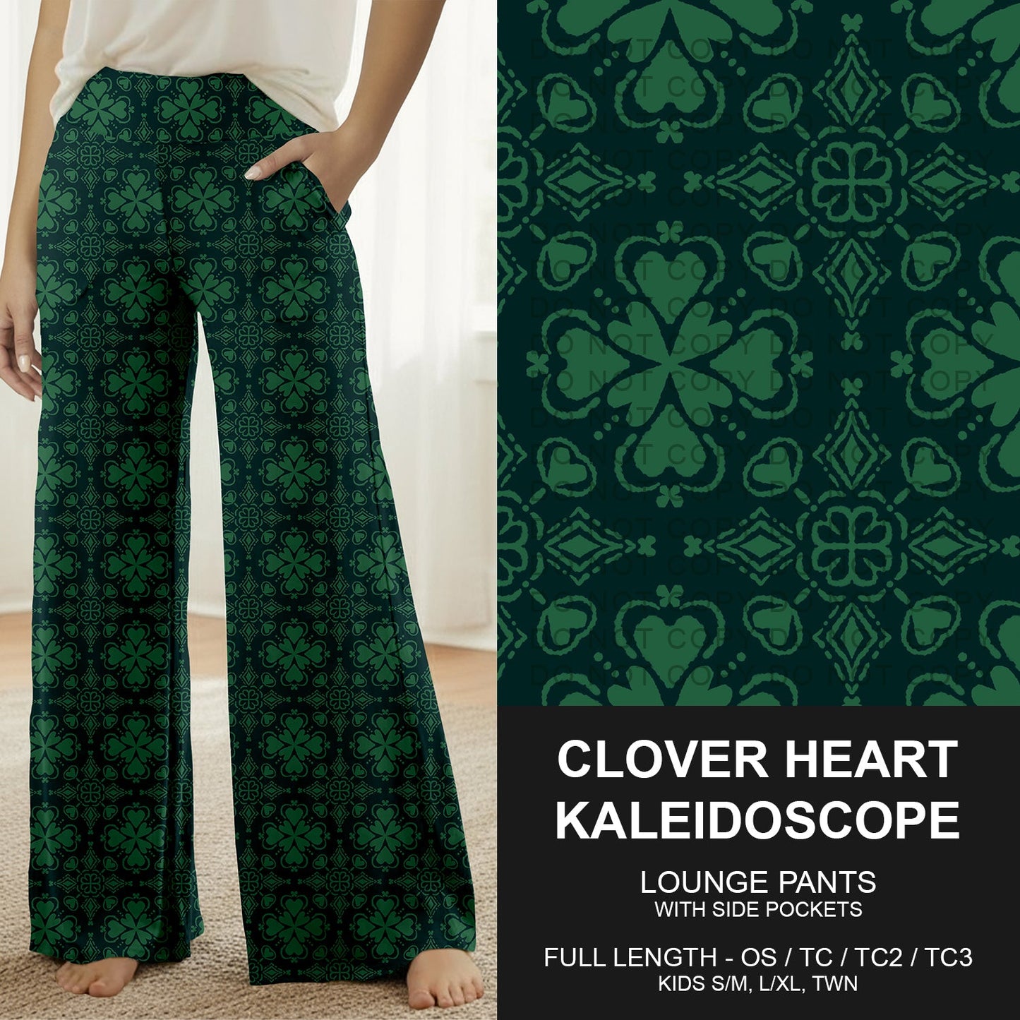 B268 - Preorder Clover Heart Kaleidoscope Lounge Pants (Closes 12/28. ETA mid Feb.)