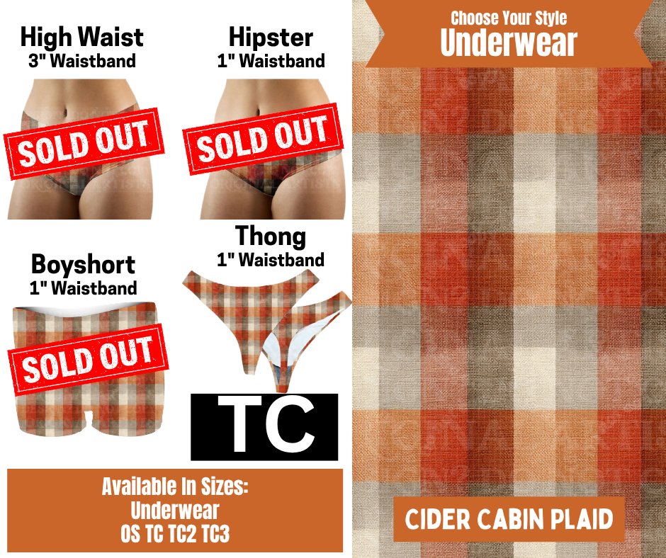 Cider Cabin Plaid Thong Underwear