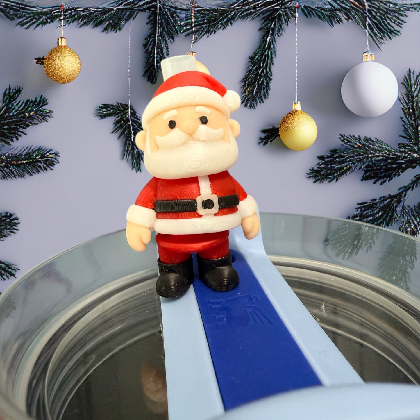 Santa- Straw Buddy- 3D Printed