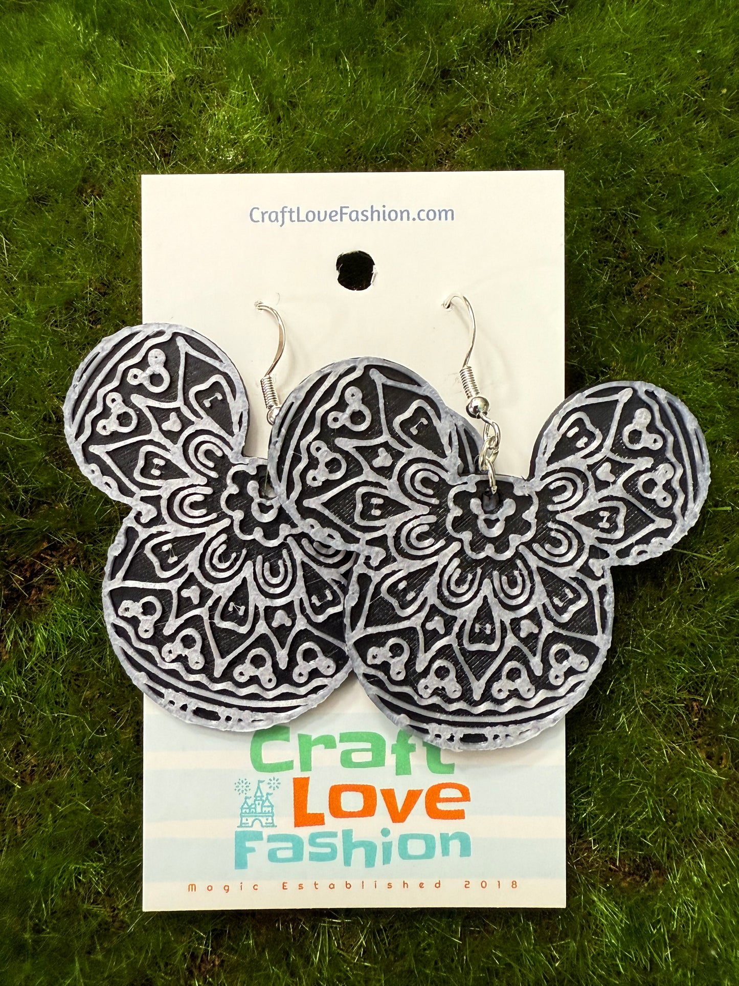 Mouse Mandala- 3D Printed Earrings