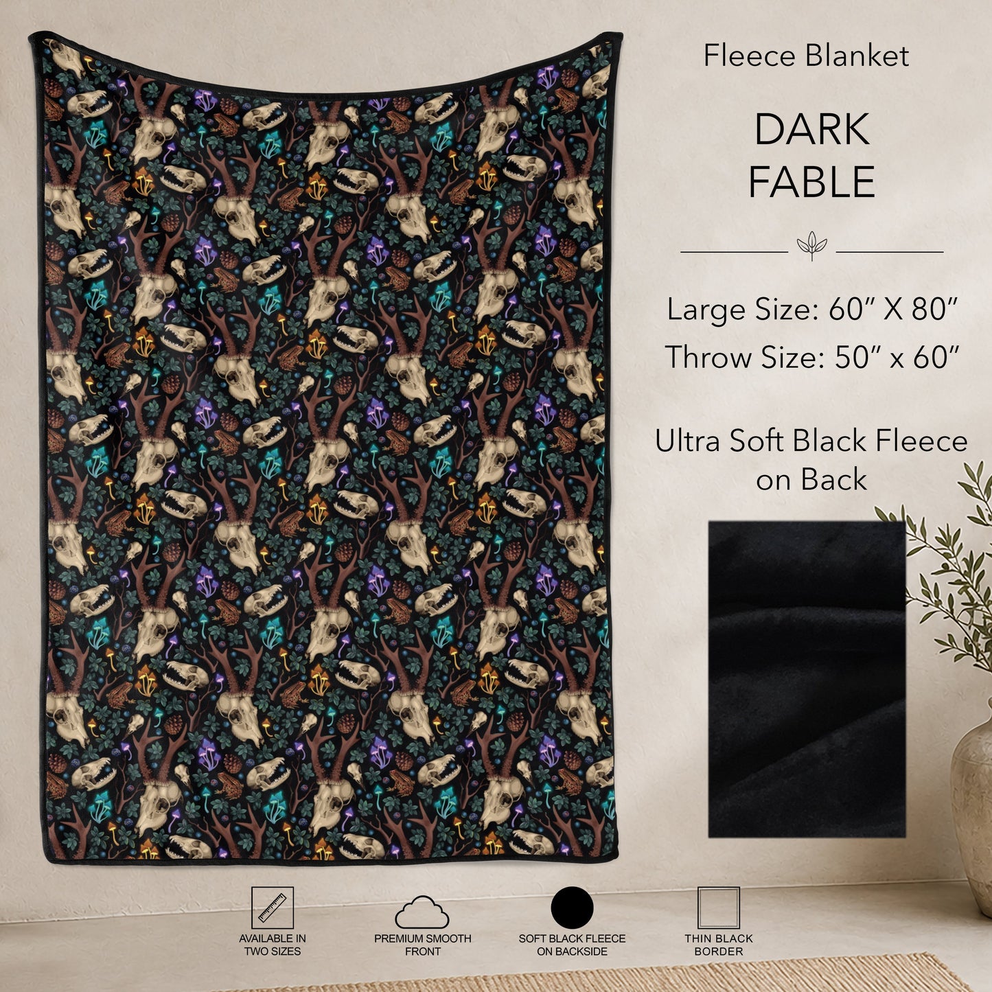 B304 - Pre-Order Dark Fable Fleece Blanket (Closes 7/31. ETA: early Oct)