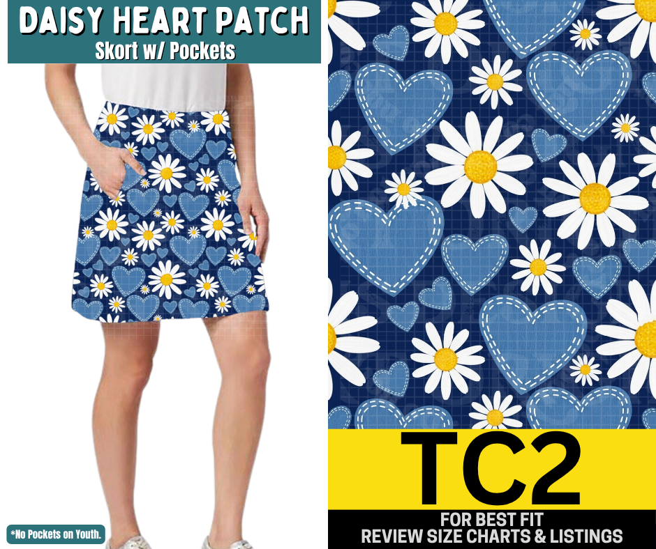 Daisy Heart Patch Skort