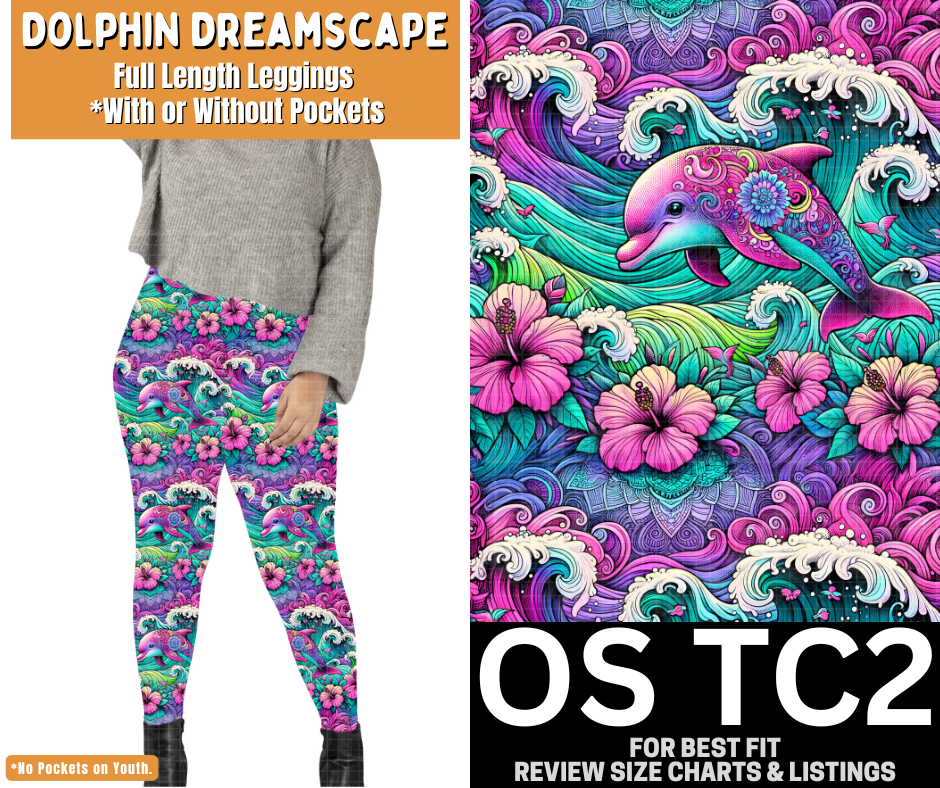 Dolphin Dreamscape Full Length Leggings w/ Pockets
