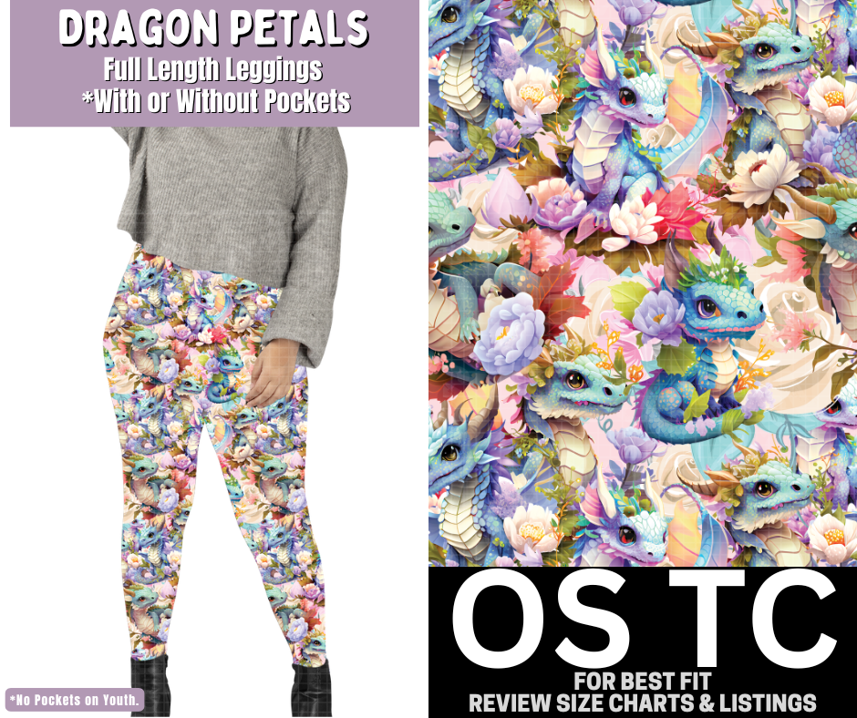Dragon Petals Full Length Leggings w/ Pockets