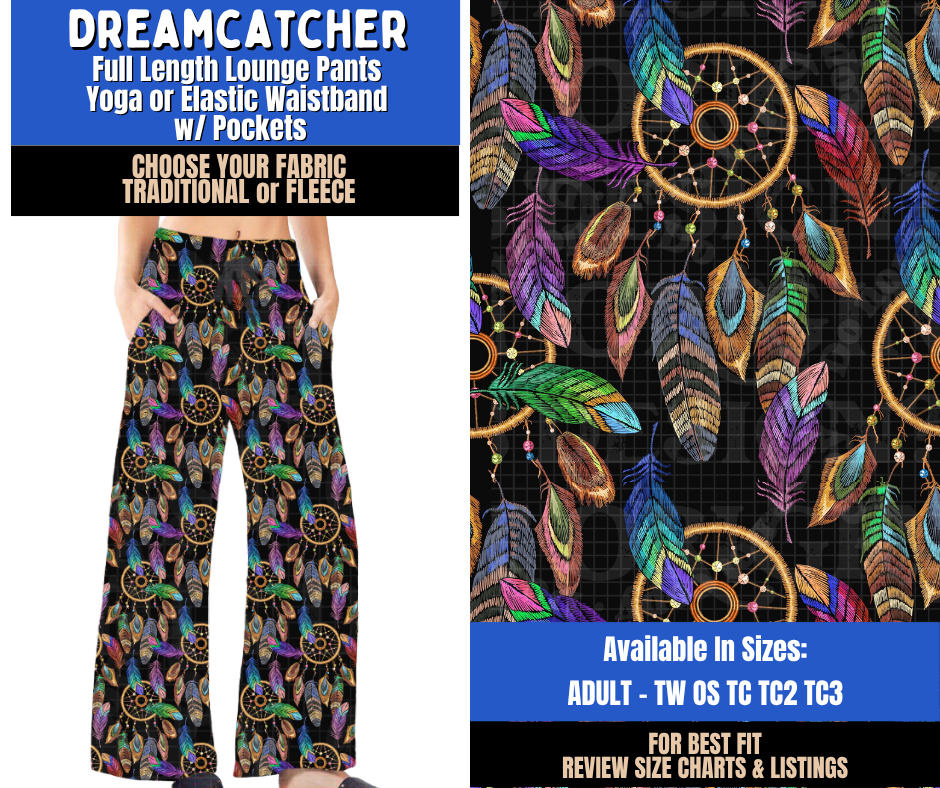 Preorder! Closes 9/10. ETA Dec. Dreamcatcher Lounge Pants Choose Fleece or Traditional