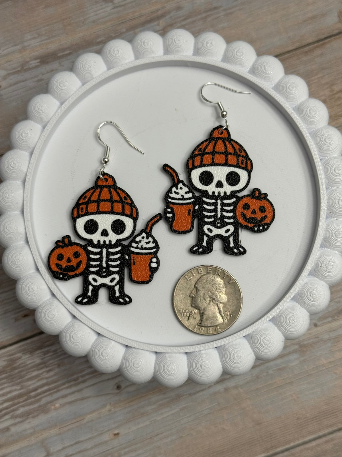 Hipster Skeleton- 3D Printed Earrings - Halloween