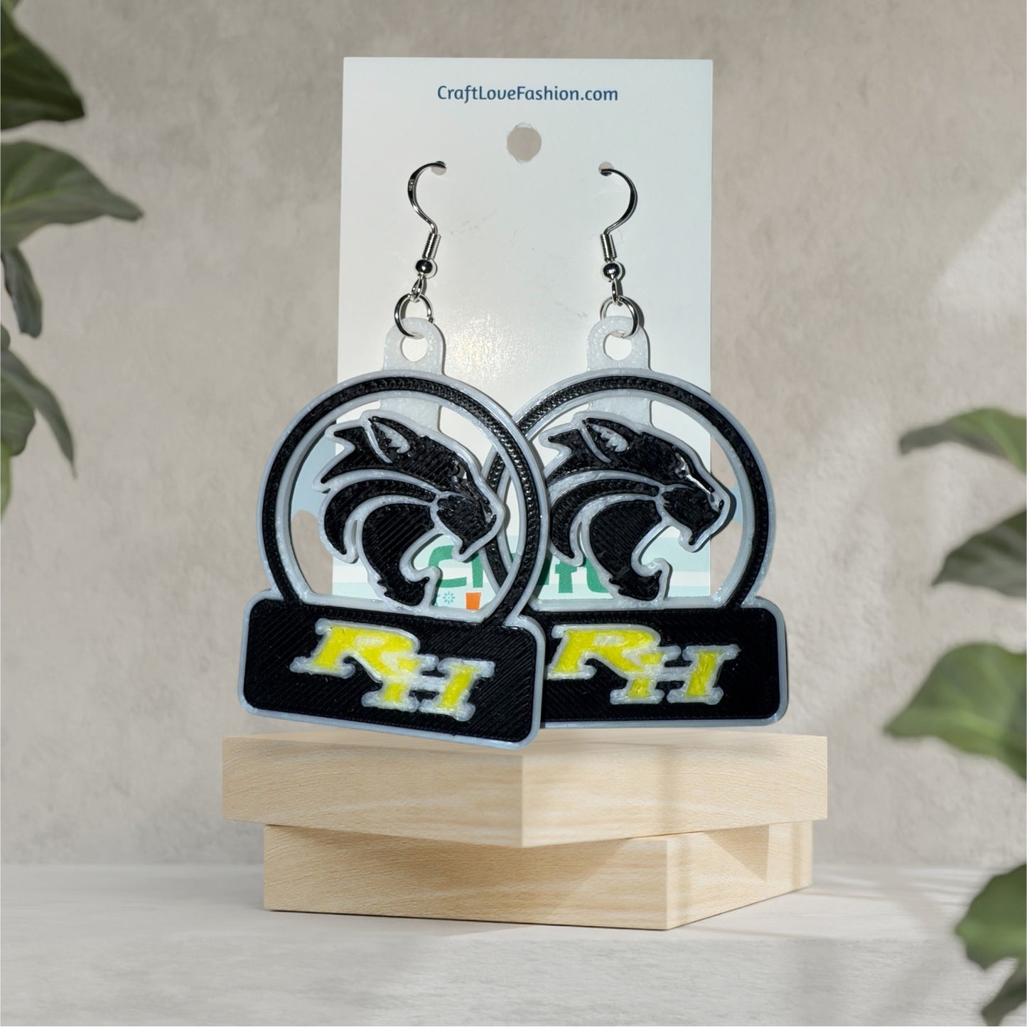 Wildcats on white- 3D Printed Earrings