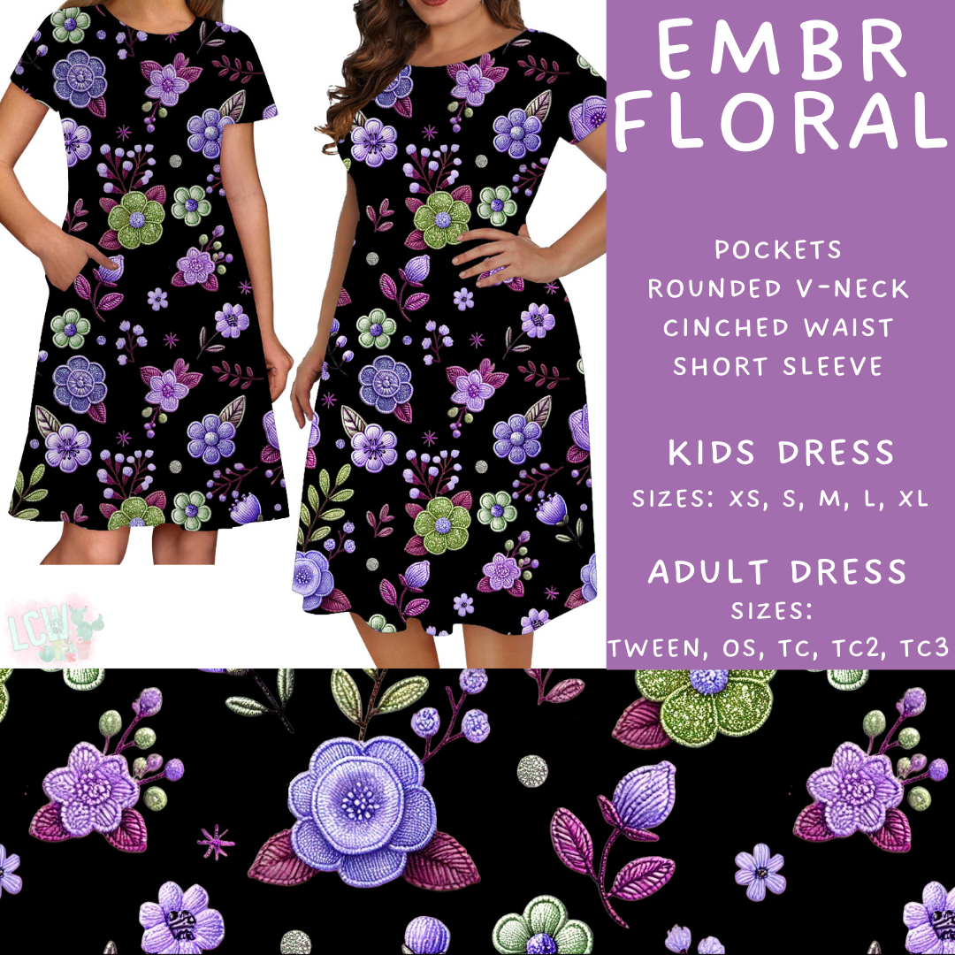Batch #468 - Fun Run 18 - Closes 12/26 - ETA late Feb - Embr Floral Adult & Kids Dresses