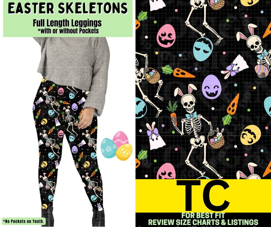 Easter Skeletons Full Length Leggings w/ Pockets