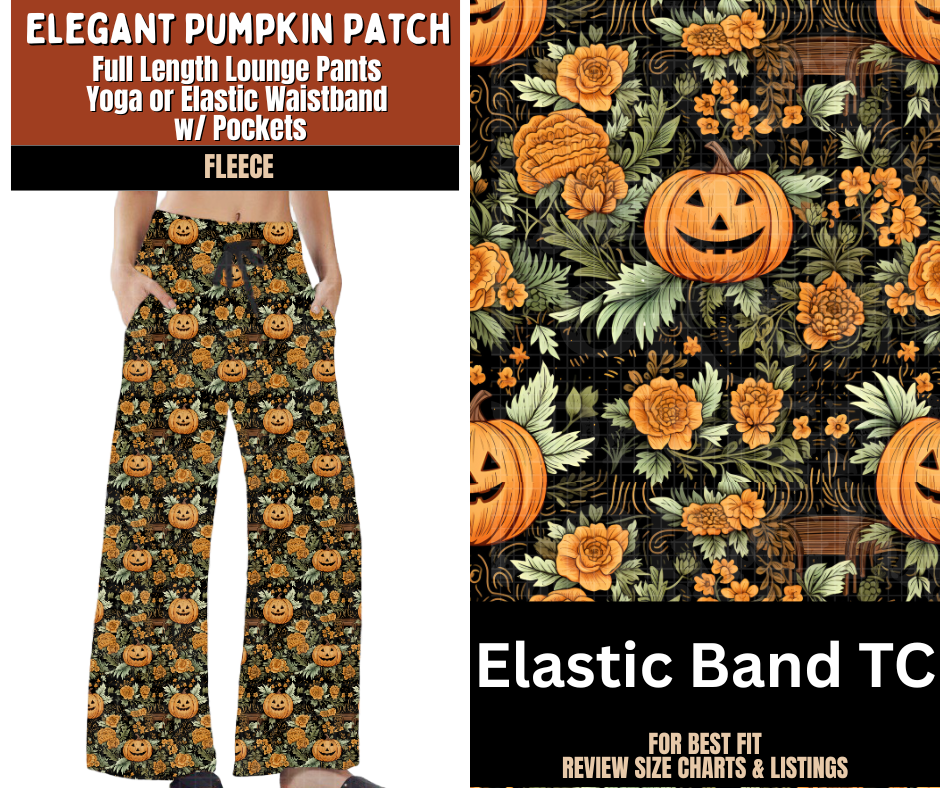 Elegant Pumpkin Patch Lounge Pants Fleece