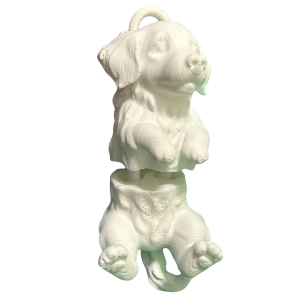 White Dog- Straw Buddy- 3D Printed