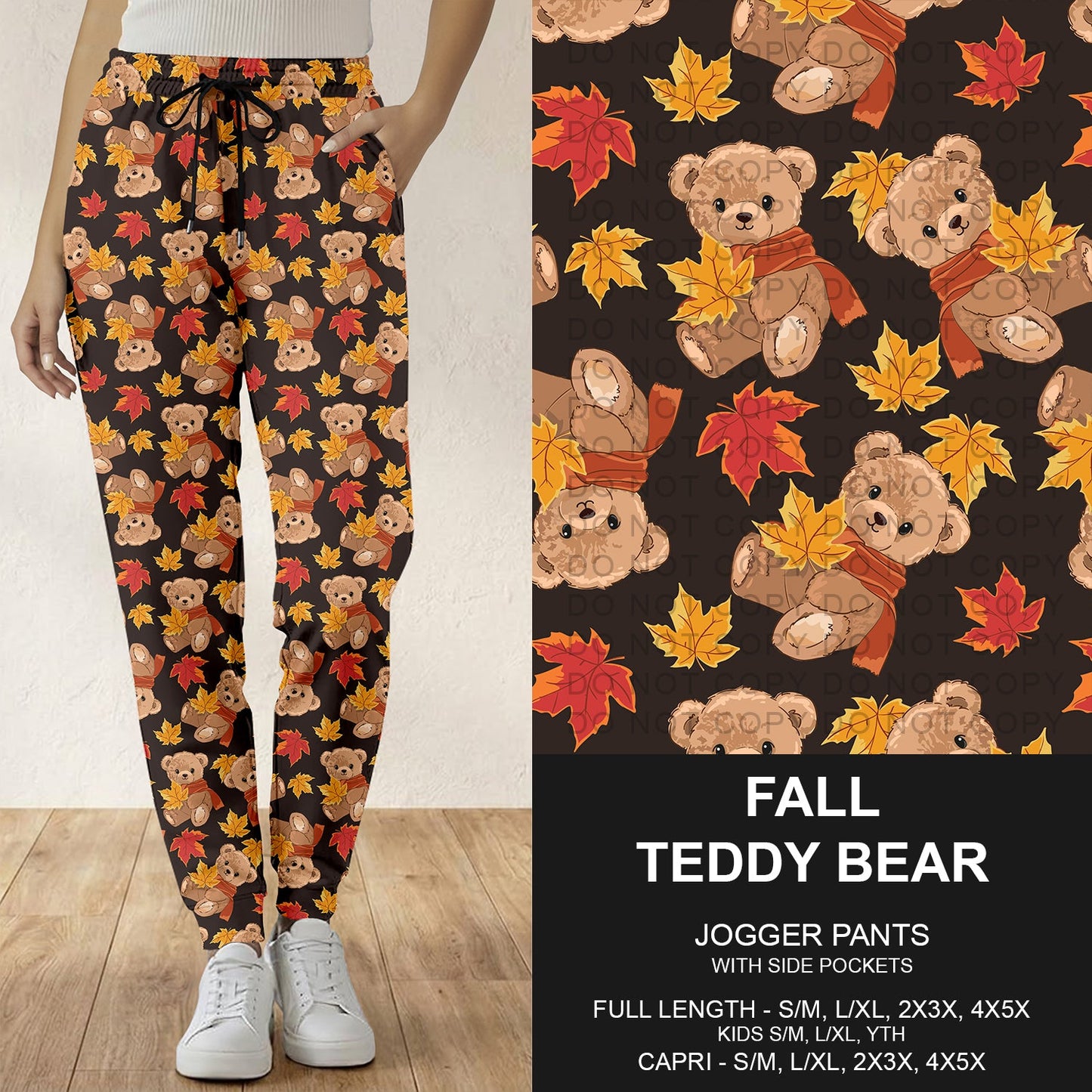 B299 - Preorder Fall Teddy Bear Joggers (Closes 7/12. ETA: mid Sept.)