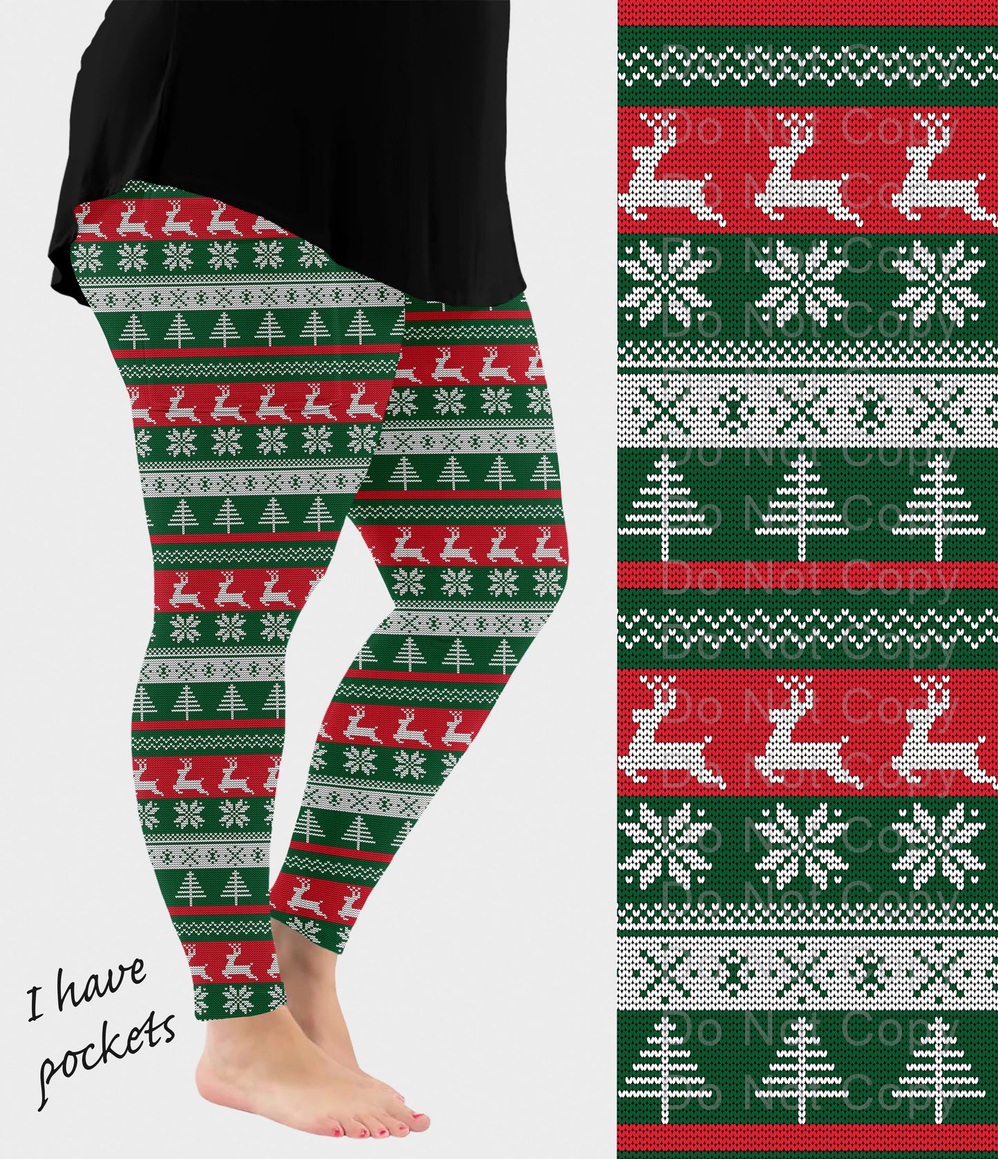 RTS - Festive Christmas Leggings w/ Pockets
