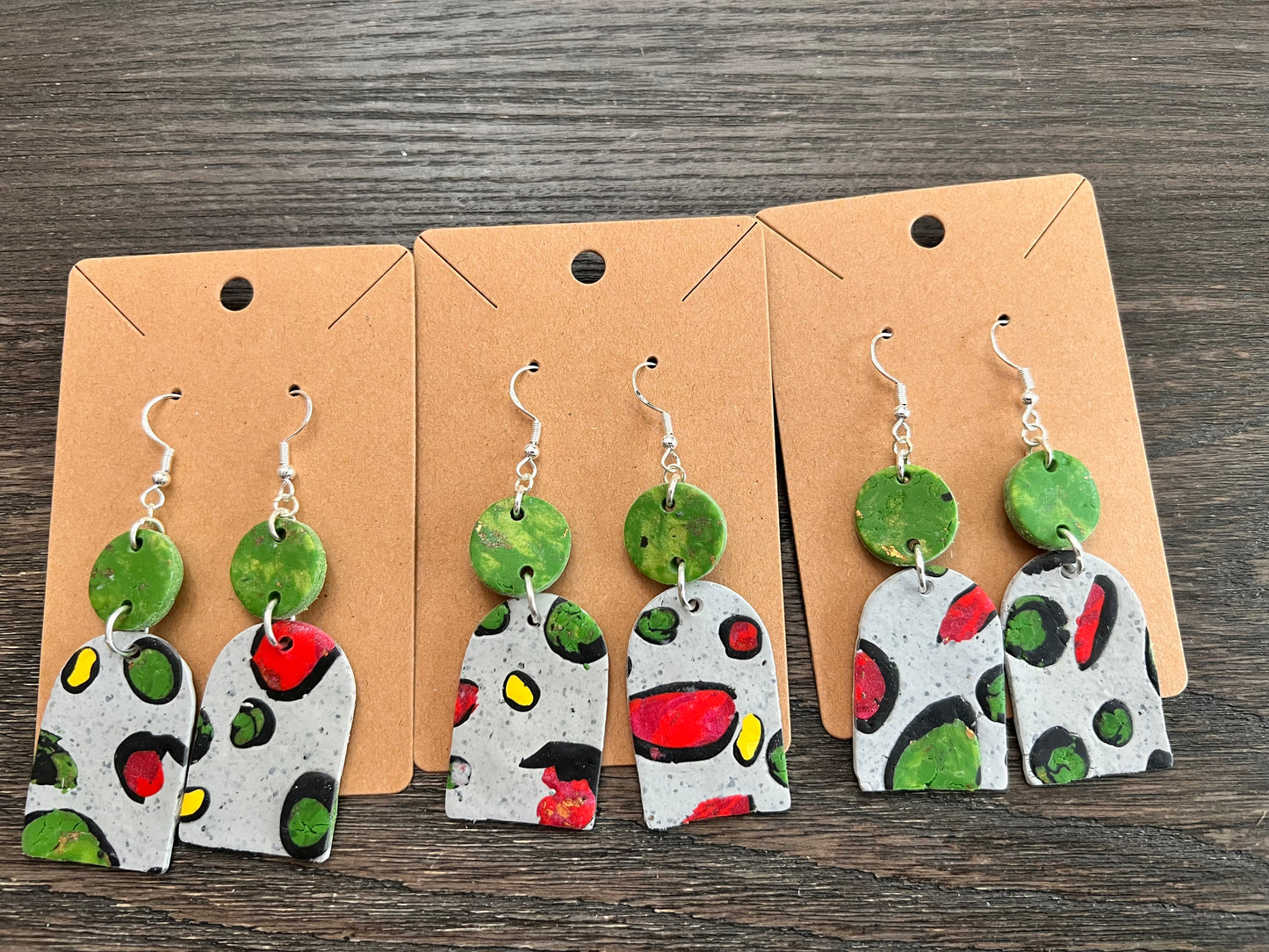 Dangle Abstract Stone Hook Earrings